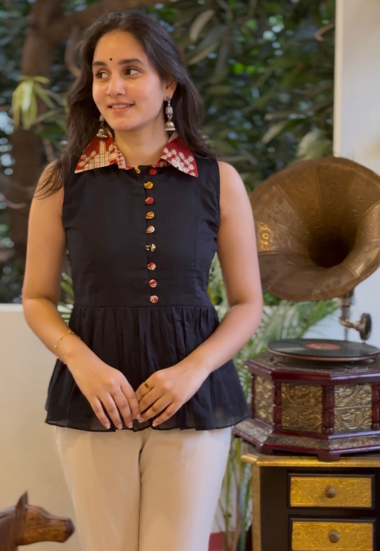 Kolam patch peplum