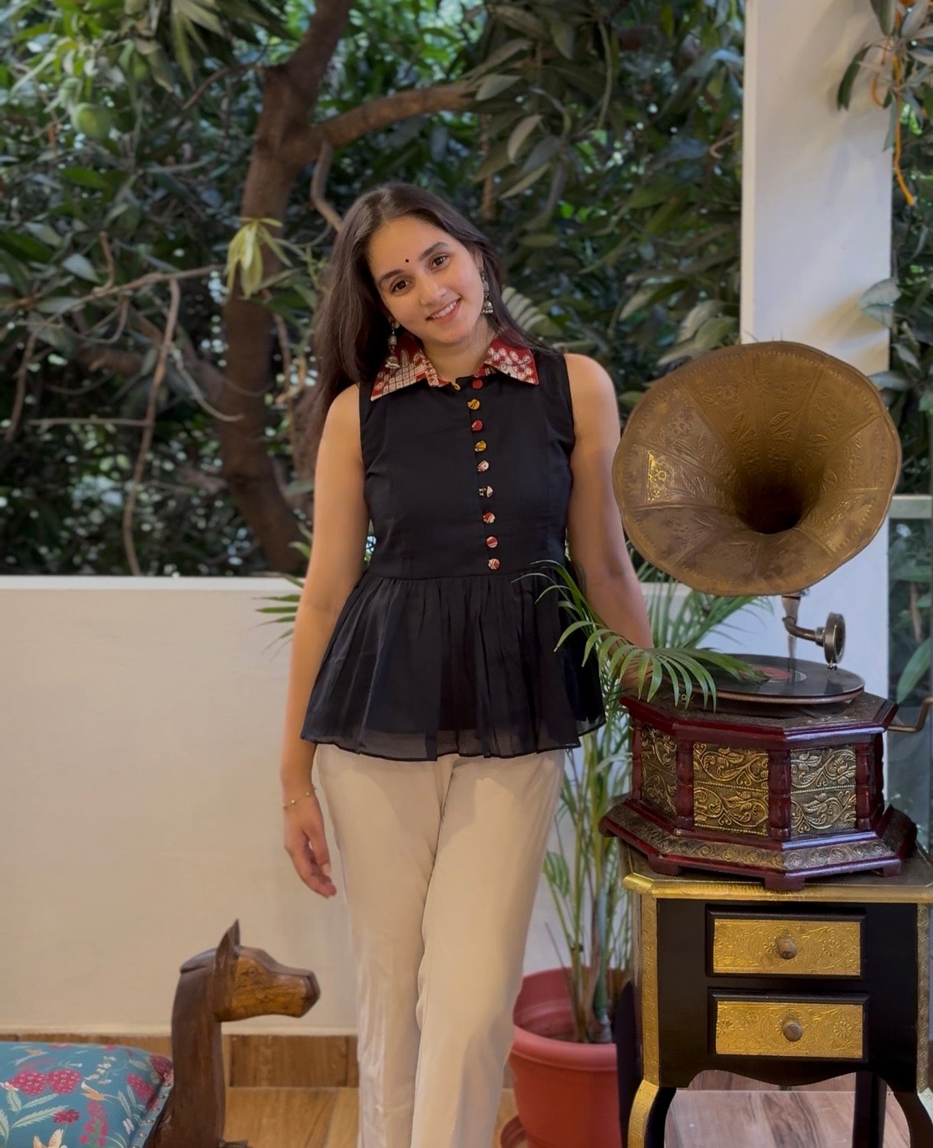 Kolam patch peplum